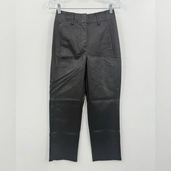 WILFRED‎ FREE Aritzia Black Faux Leather Pants Size 0 - Picture 2 of 5